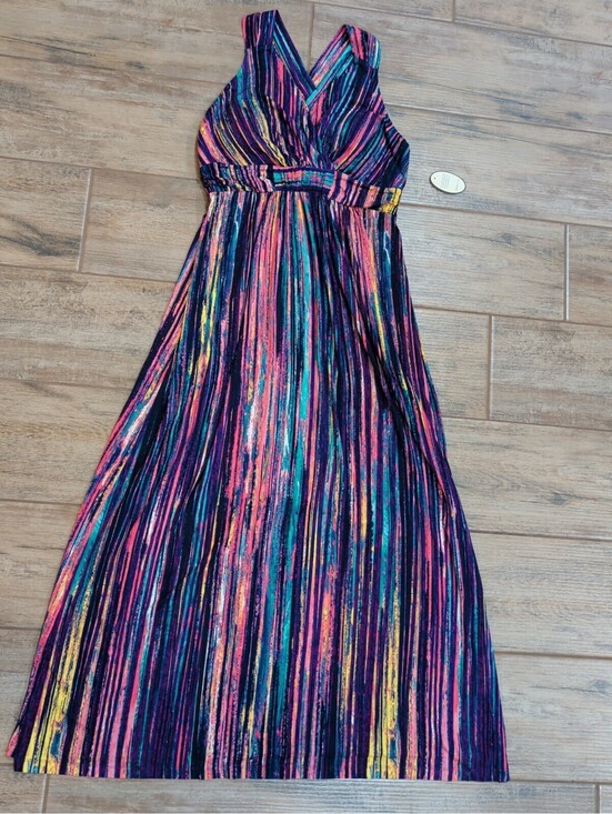Soma Dresses & Skirts - Soma Women's Empire Crossback Maxi Dress Waterfall Stripe Multi Purple Large Nwt